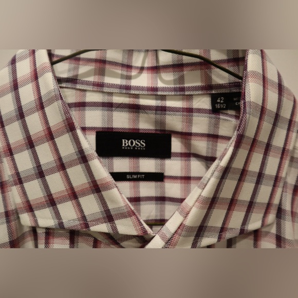 NWOT Hugo Boss Men’s “Jason” Slim Fit Dress Shirt Sz IT 16.5 - Picture 5 of 5